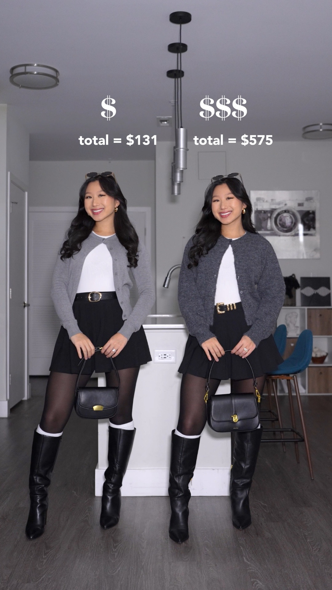 Lighter Gray Cardigan: size XS
Dark Gray Cardigan: White Fox Boutique “Warm Whispers Cardigan” 
Both Black Knee High Boots: true to size
Linking similar products

How to style, outfit idea, this or that, cheap vs expensive, fall fashionn

#LTKSeasonal #LTKFindsUnder50 #LTKStyleTip