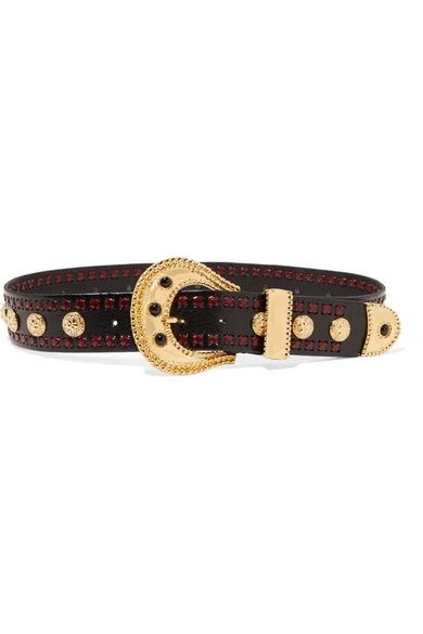 Gabrielle embellished textured-leather belt | NET-A-PORTER (US)