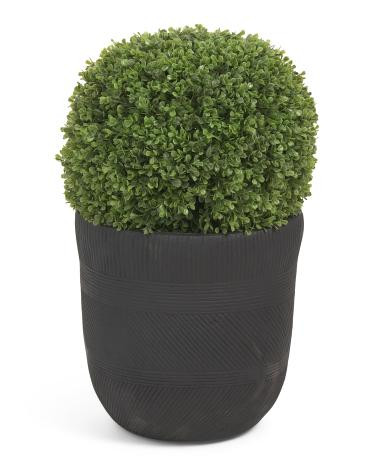 25in uv resistant outdoor safe faux boxwood in planter | TJ Maxx