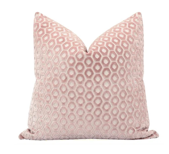 Paloma Cut Velvet // Blush pillow COVER ONLY  cut velvet    | Etsy | Etsy (US)