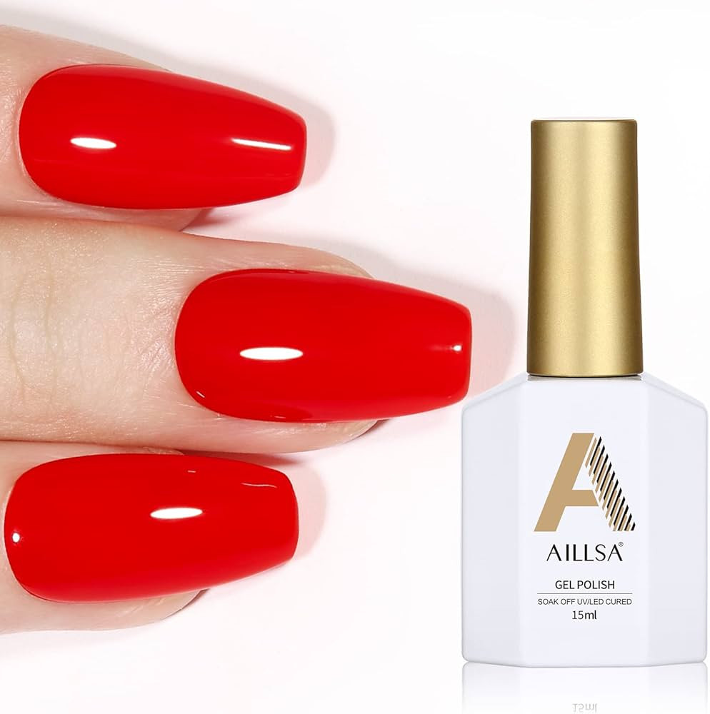 AILLSA Red Gel Nail Polish 15ml Red Gel Polish Long Lasting Red Nails Red Nail Polish Gel Quick D... | Amazon (US)