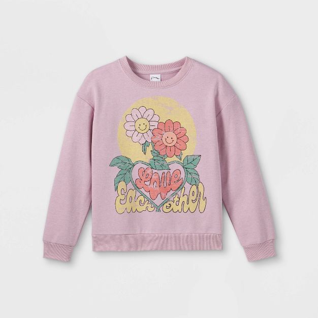Girls' Oversized Graphic Crewneck Sweatshirt - art class™ | Target