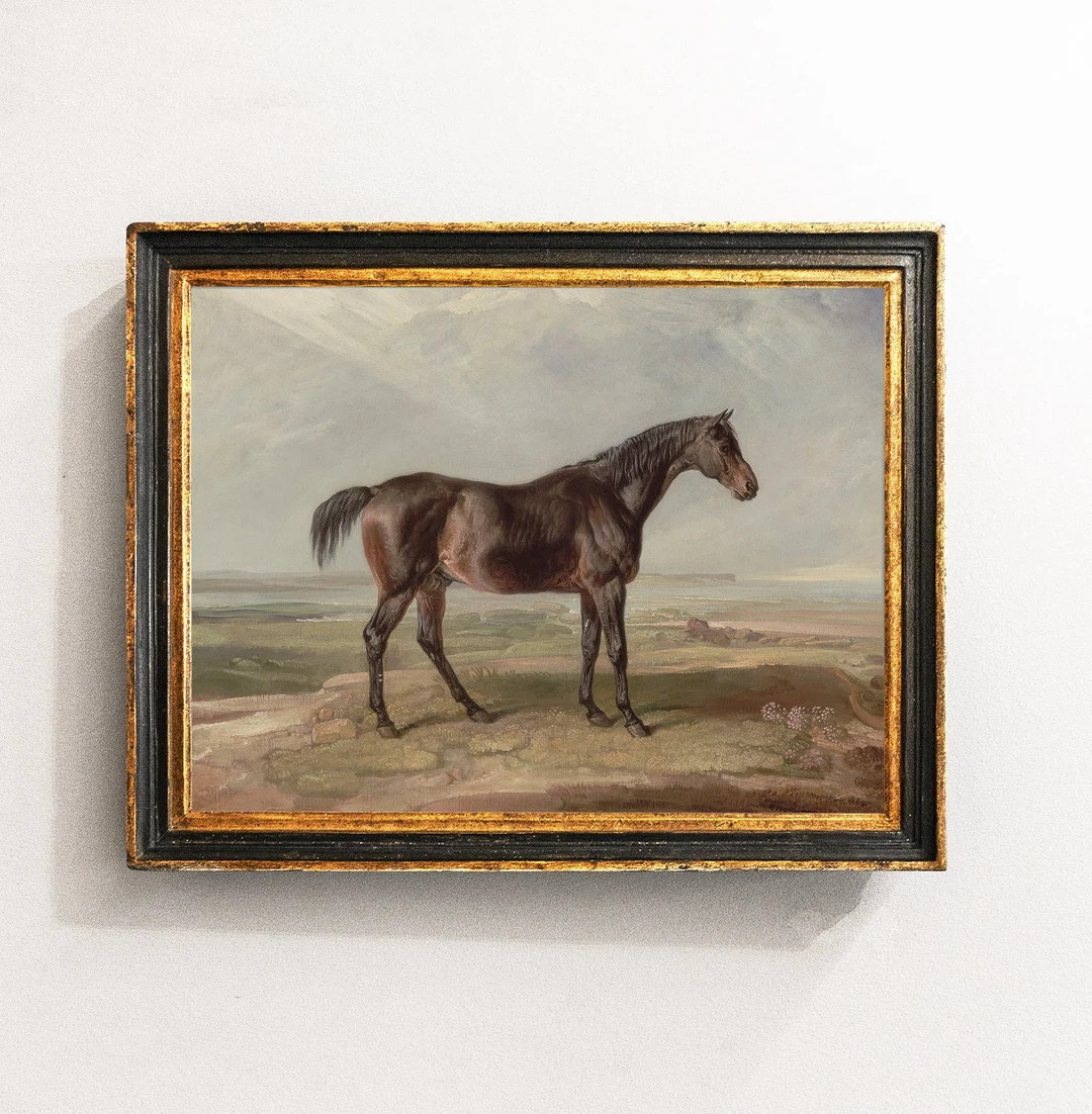 Equestrian Painting, Horse Painting, Equine Vintage Print, Horse Lover Gift / P108 - Etsy | Etsy (US)