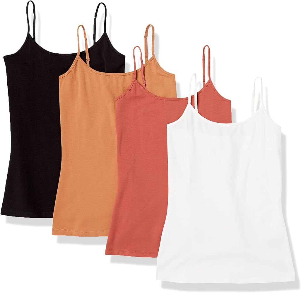 Amazon Essentials Women's Slim-Fit Camisole, Pack of 4 | Amazon (US)