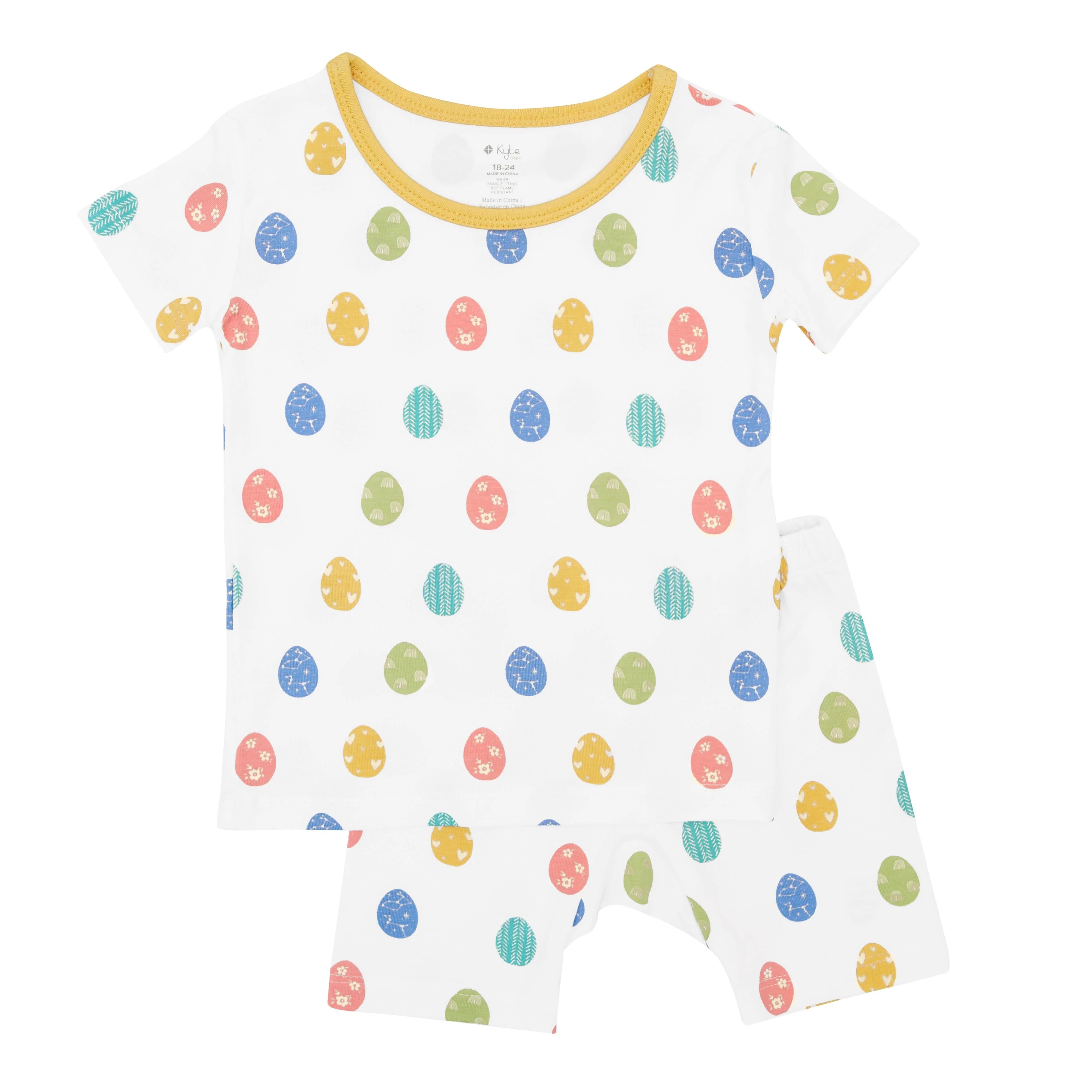 Short Sleeve Toddler Pajama Set in Spring Egg | Kyte BABY