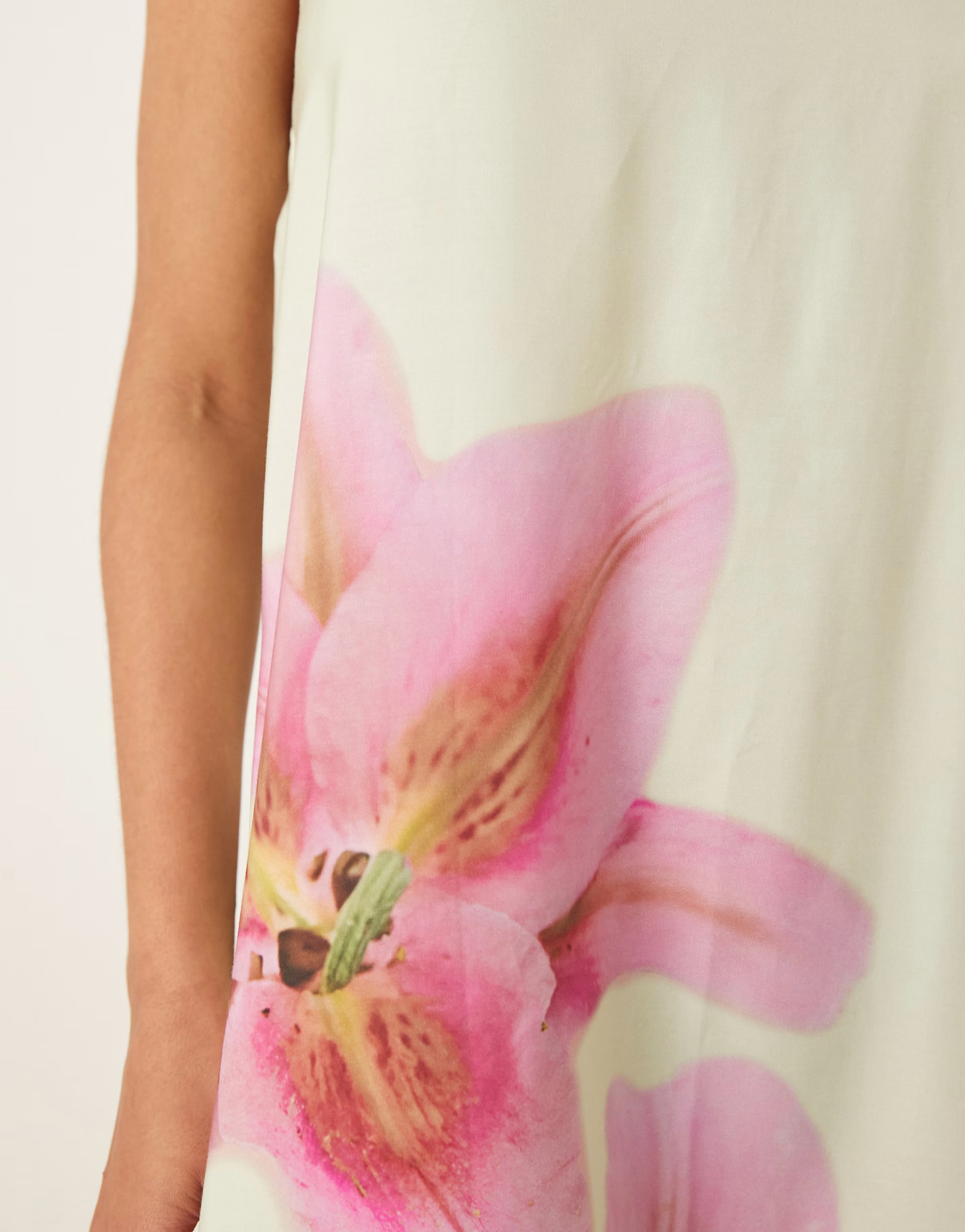 ASOS DESIGN cupro bandeau maxi dress in green and pink tropical floral print | ASOS | ASOS (Global)