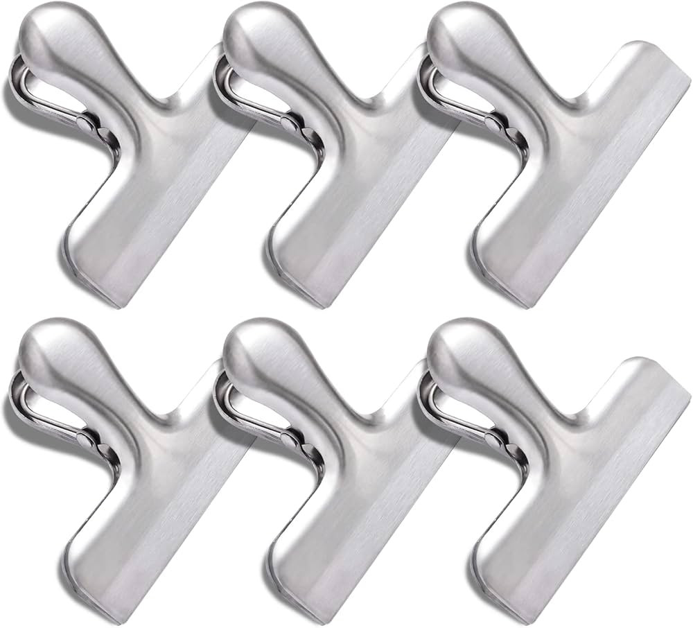 6 Pack Bag Clips, Stainless Steel Chip Clip, Chip Clips Bag Clips Food Clips, Bag Clips for Food,... | Amazon (US)