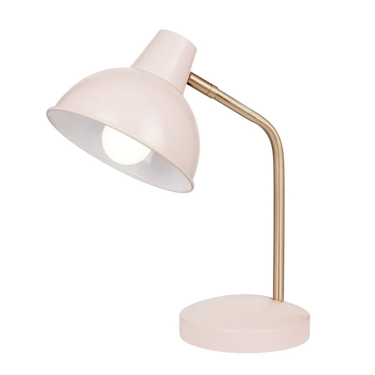 Novogratz x Globe Robin 16" Matte Rose Desk Lamp with Matte Gold Arm, 67339 | Walmart (US)