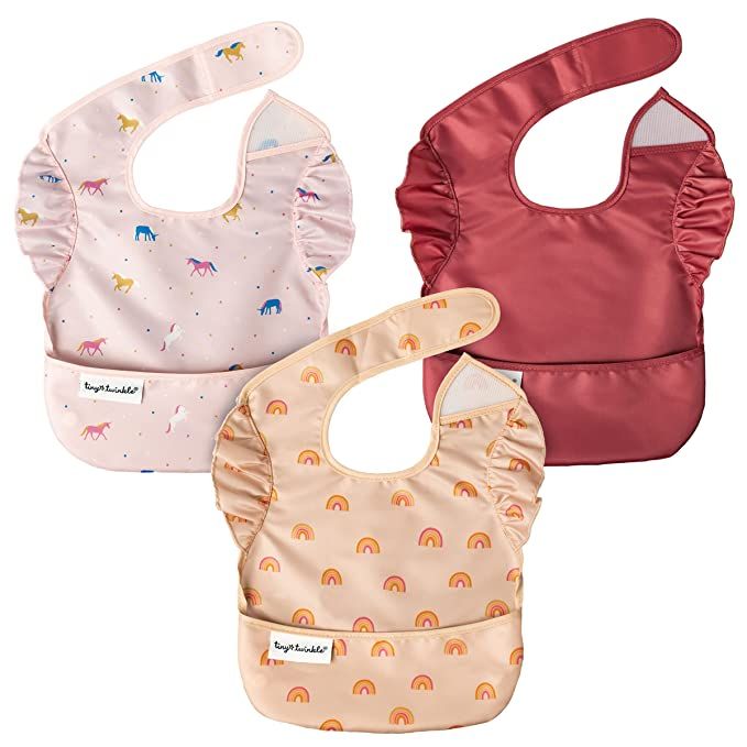 Tiny Twinkle Mess-Proof Baby Bib - Waterproof Bib for Baby Boy or Girl - Machine Washable - Adjus... | Amazon (US)