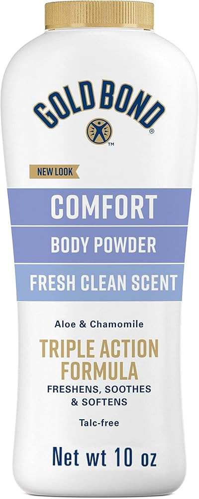 Gold Bond Comfort Body Powder, 10 oz., Talc-Free, Fresh Clean Scent With Aloe & Chamomile | Amazon (US)