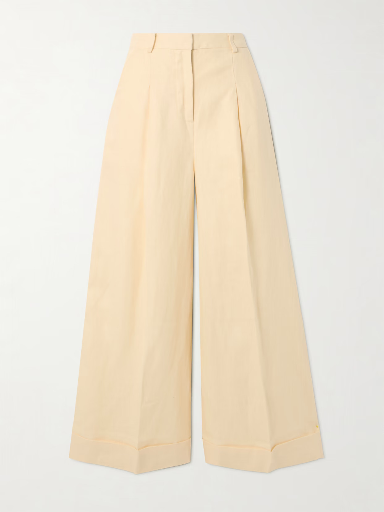 Faithfull - Clove Pleated Linen Wide-leg Pants - Yellow | NET-A-PORTER (UK & EU)