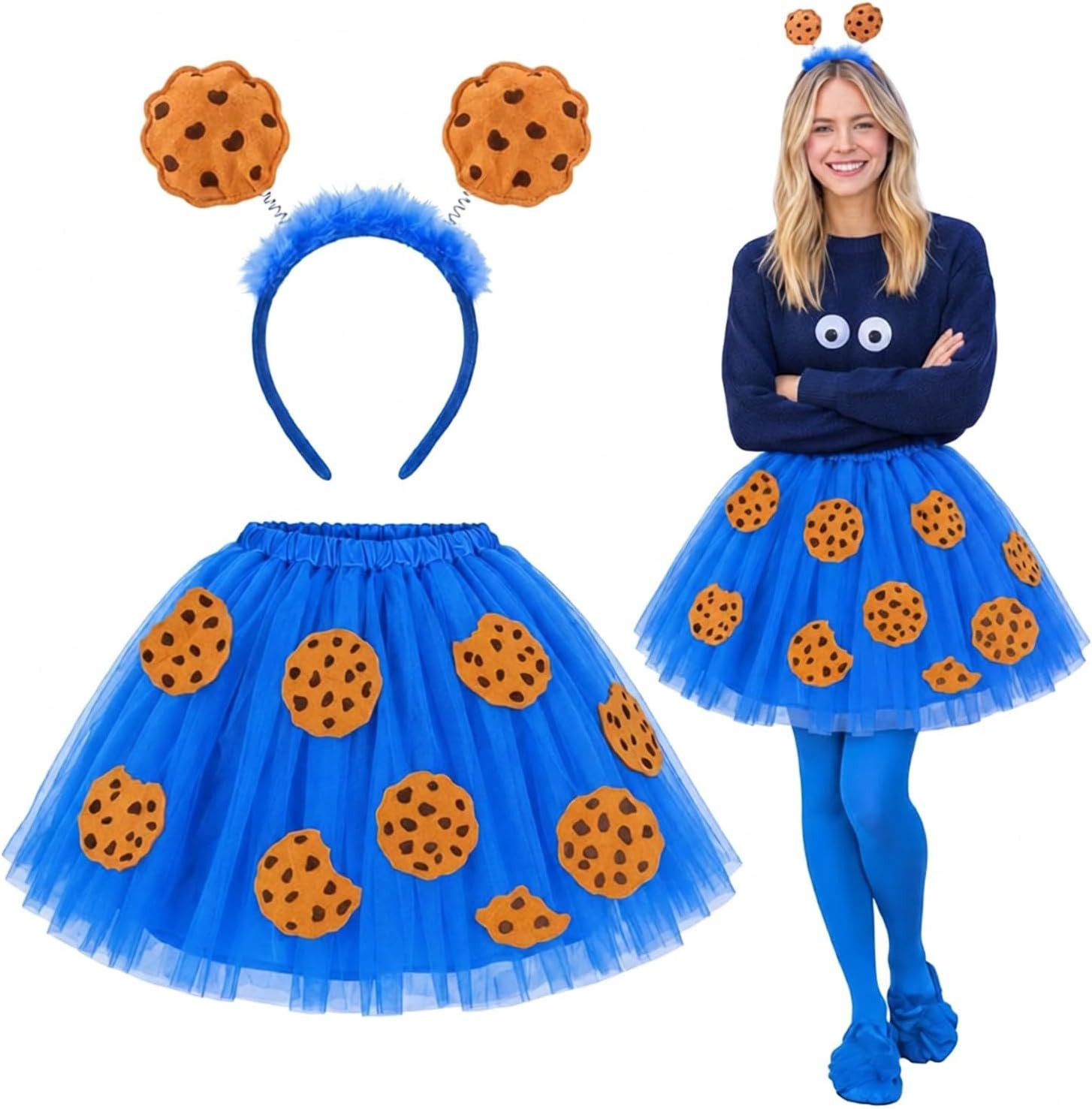 2 Pcs Halloween Blue Cookie Costume Accessories for Women | Amazon (US)