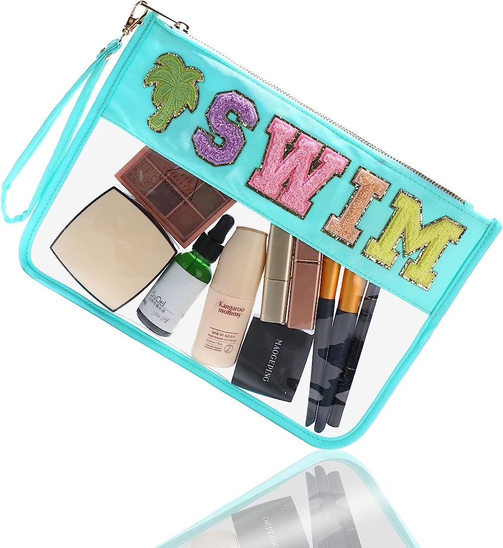 ONBAGLST Chenille Alphabet Makeup Bags, Transparent Zipper Bags for Travel, Pet, Beach, Motherhoo... | Amazon (US)