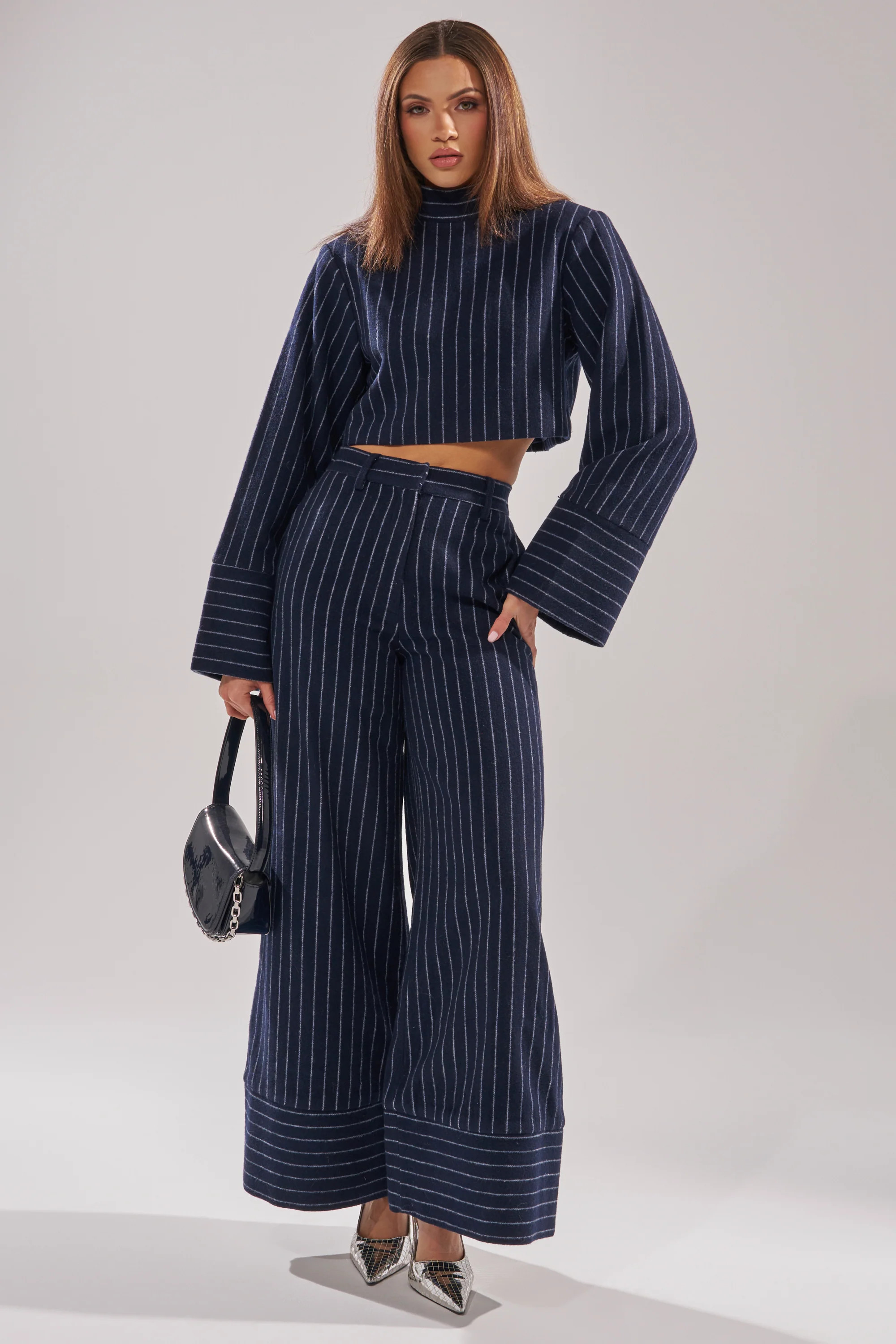 STRICTLY BUSINESS PINSTRIPE TROUSER | AKIRA