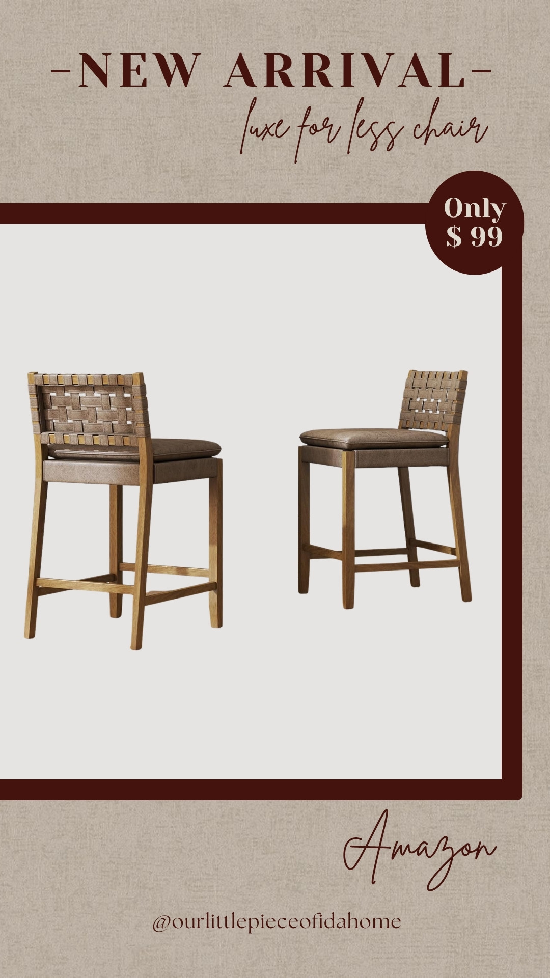 These counter stools have such a beautiful designer-inspired look for the price. I love the woven back detail mixed with the warm wood tone and soft neutral seat.

They add so much texture and warmth to a kitchen or dining space while still feeling clean and timeless. Such a good luxe-for-less find. Everything is linked here.

@Amazon
 

 #LTKU #LTKHome #LTKSaleAlert