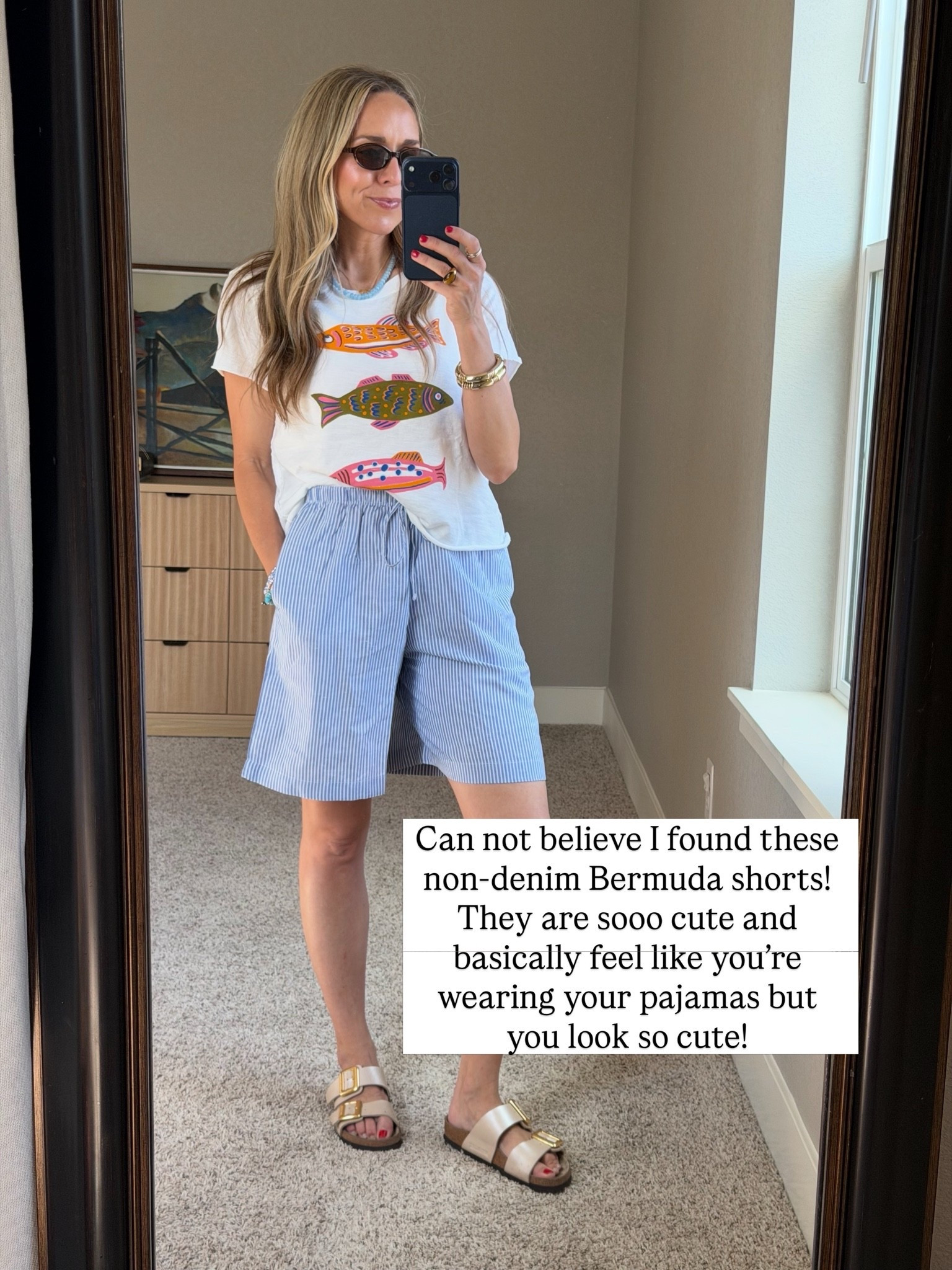 Non denim bermuda shorts are a new staple over here!! 

I am a size small top and 2 or 26 bottoms!

#LTKootd #LTKmomlife #LTKgrwm