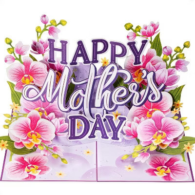 Pop Up Mothers Day Card, Happy Mother's Day Orchids  - 5" x 7" | Target