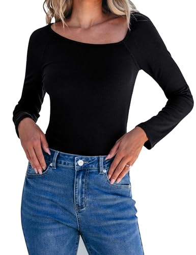luvamia Casual Fall Tops Womens Long Sleeve Blouse Black Long Sleeve Shirt for Woman Black Blouse Womens Long Sleeve Shirts Blouses for Women Casual Black Large Fits Size 12 / Size 14 | Amazon (US)