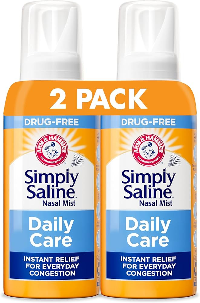 Arm & Hammer Simply Saline Daily Care Nasal Mist 4.4oz, Saline Nasal Spray, Drug-Free, 2-Pack | Amazon (US)