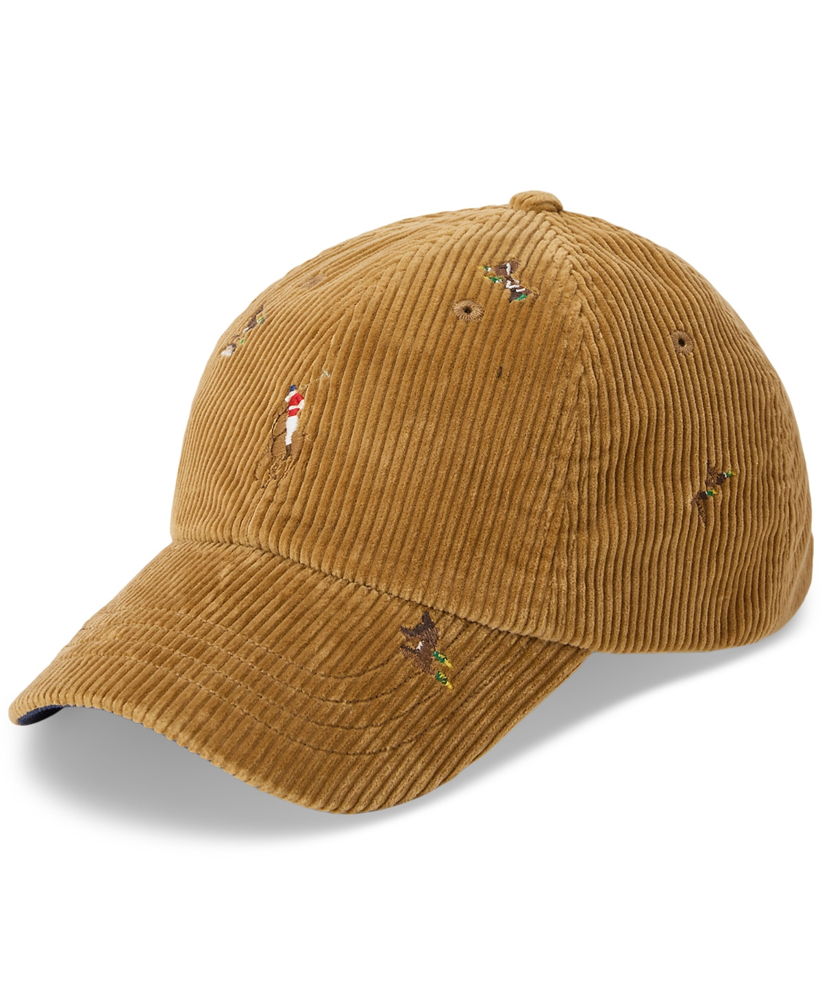 Polo Ralph Lauren Men's Duck-Embroidered Corduroy Ball Cap - Golden Brown | Macy's