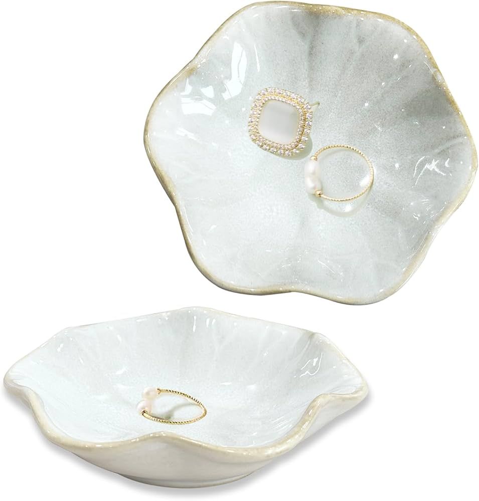 GUCABE Jewelry Dish,Ceramic Trinket tray,small ring holder,Key Bowl,Home Decoration,Gifts for Fri... | Amazon (US)