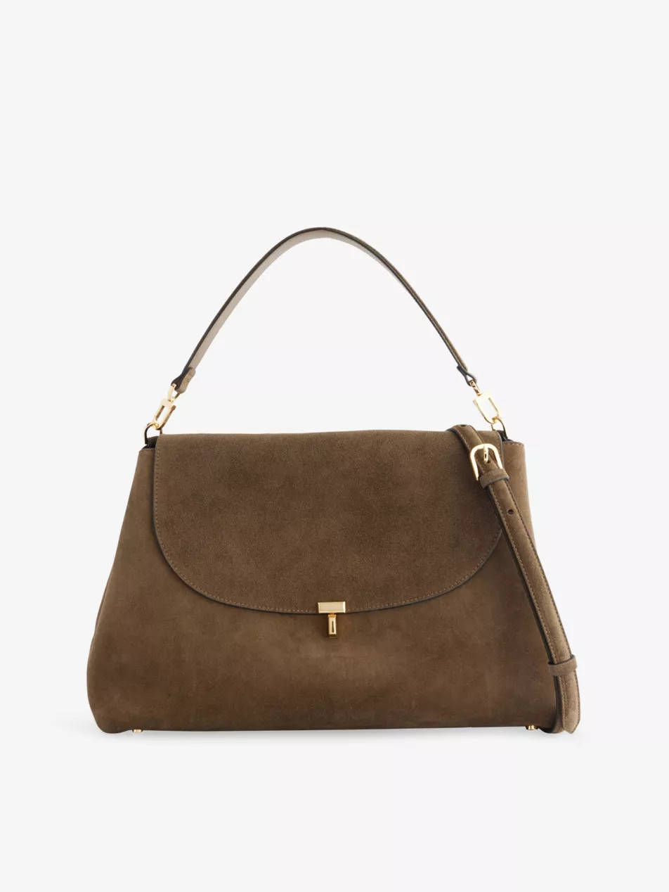 T-Lock Suede Top Handle Bag | Selfridges