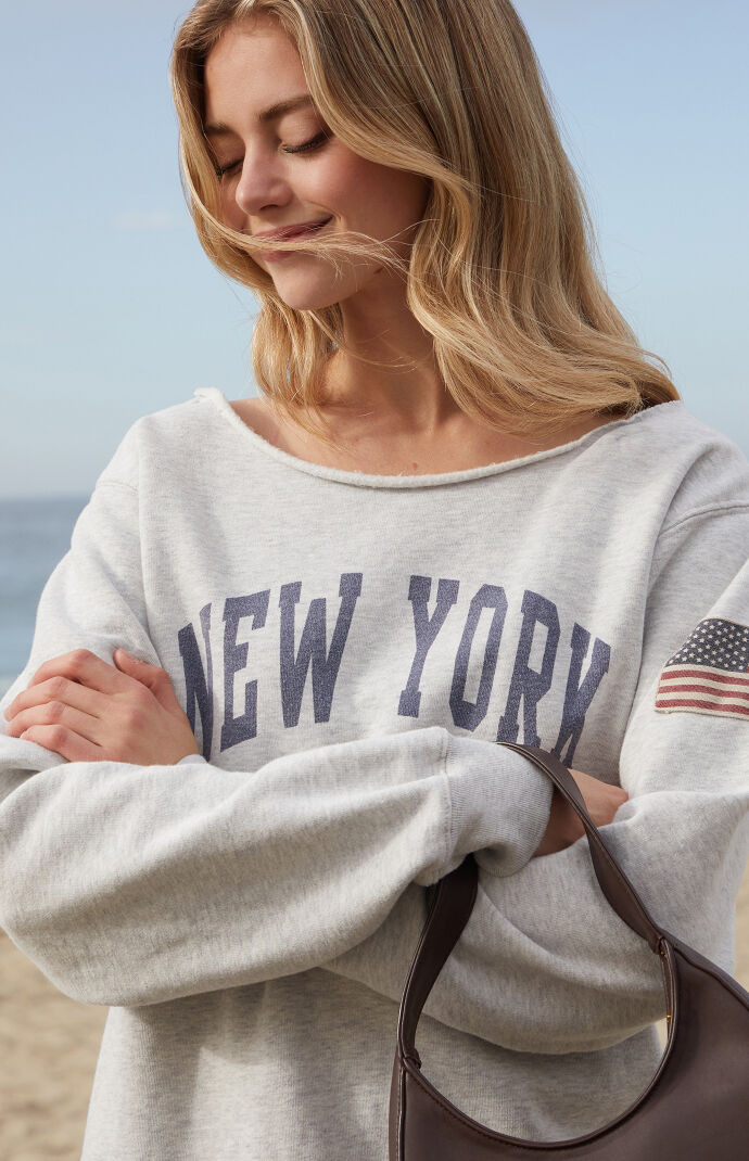 John Galt Women's Stelle New York Sweatshirt in Gray | PacSun