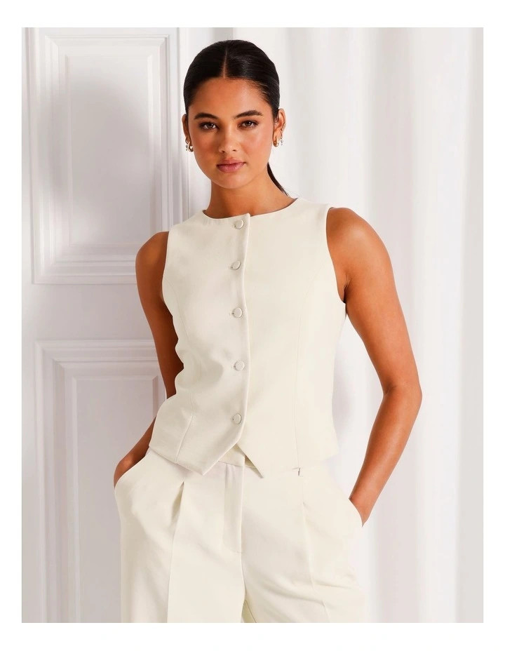 TokitoBoat Neck Vest in Ivory | Myer