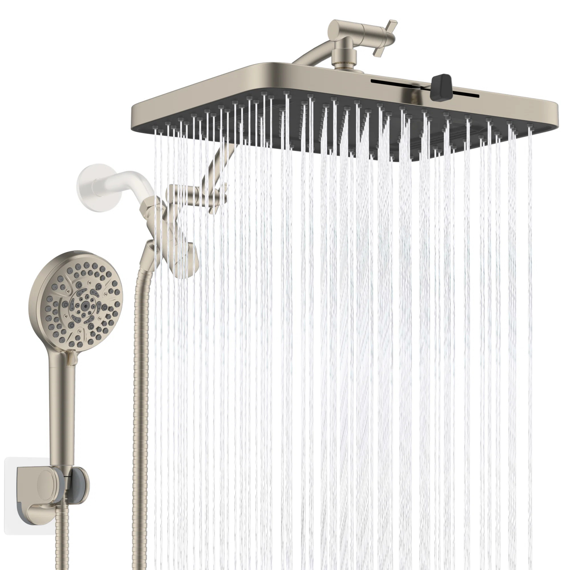 cUPC Certified High Pressure 13-inch Rainfall Shower Head/ Handheld Shower Combo with 10-setting ... | Wayfair North America