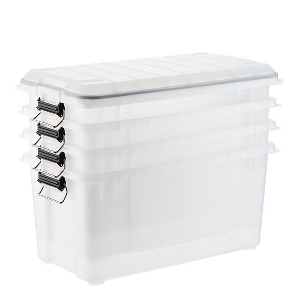 Case of 4 20 gal. Weathertight Trunks Clear | The Container Store