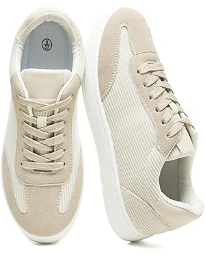 Witwatia Suede & Corduroy Casual Sneakers for Women Lace-up Trendy Women’s Shoes Non-Slip Walki... | Amazon (US)