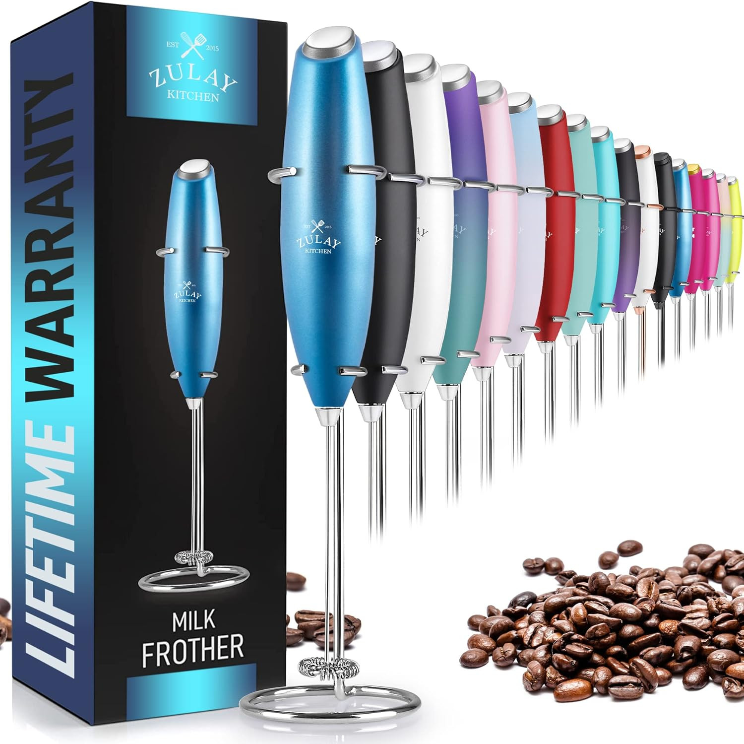 Zulay Powerful Milk Frother Handheld Foam Maker for Lattes - Whisk Drink Mixer for Coffee, Mini F... | Amazon (US)