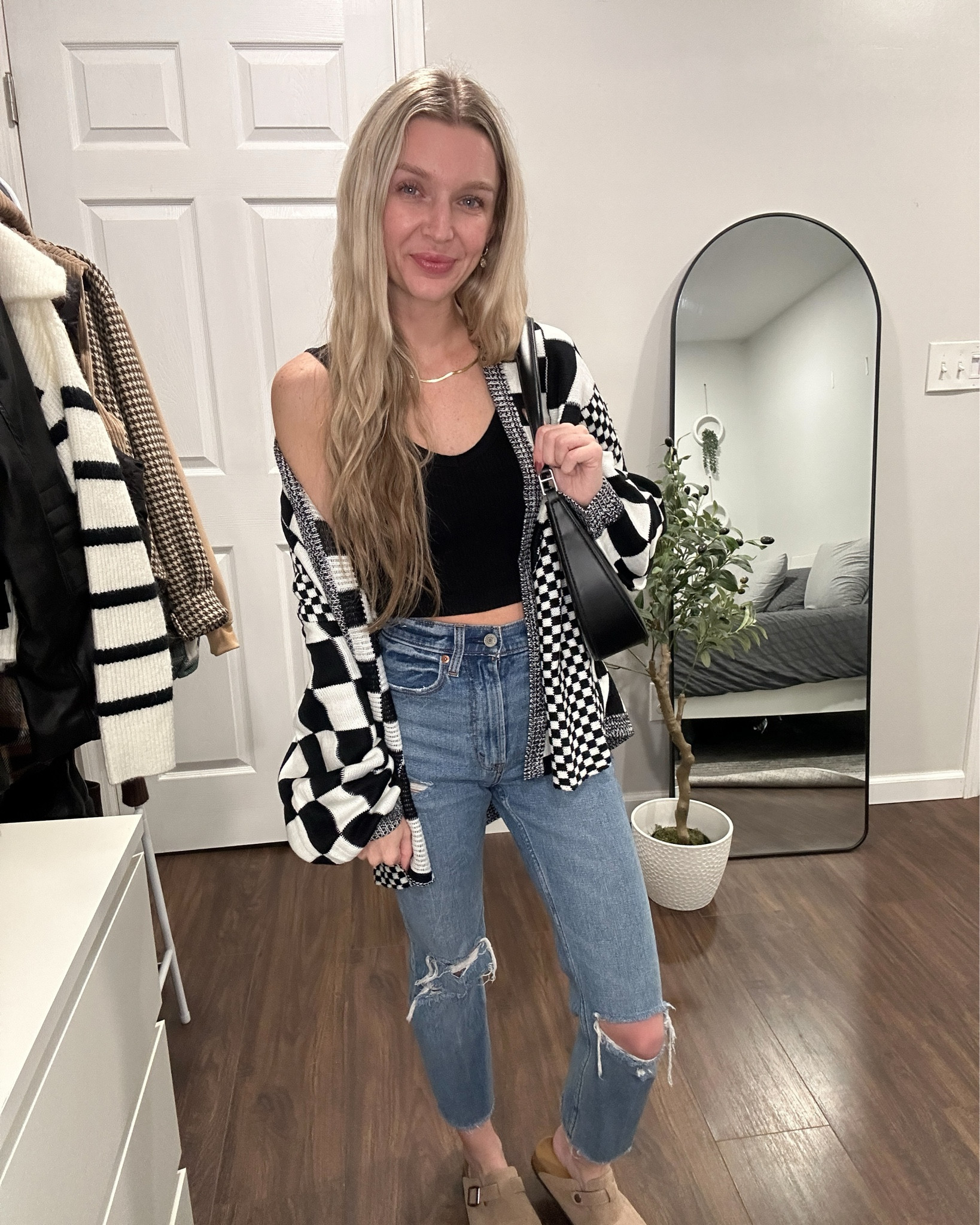 The cutest color block checkered cardigan! Wearing a small! 

#LTKSeasonal #LTKFindsUnder50 #LTKStyleTip