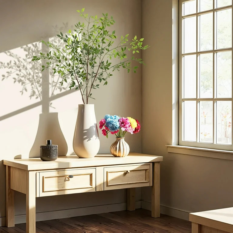 Scidweet Fake Plants, 2 PCS 43.3" Artificial Nandina Faux Plant for Vase, Artificial Greenery Ste... | Walmart (US)