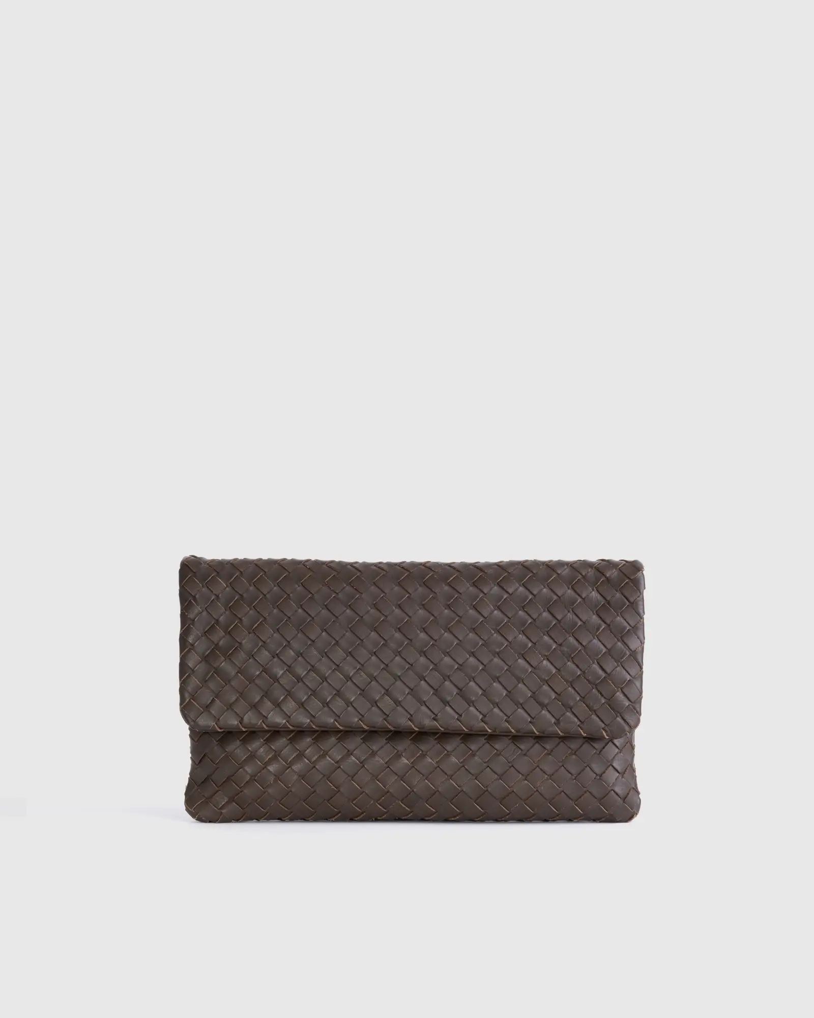 Italian Leather Handwoven Convertible Clutch | Quince