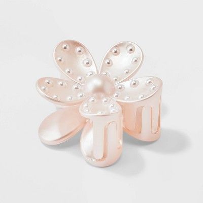 Pearlized Gem Flower Claw Hair Clip - Wild Fable™ Pink | Target