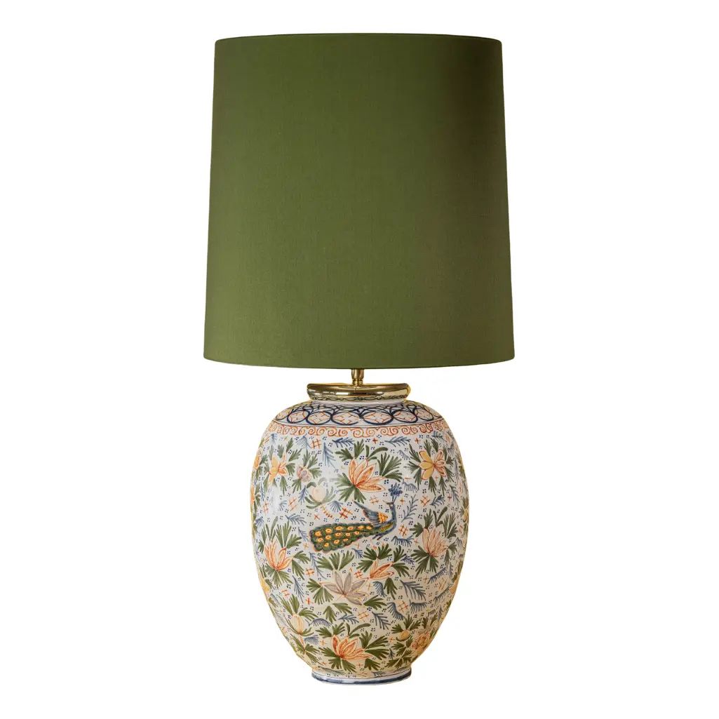 One-of-a-Kind Handcrafted Polychrome Vase Giuseppe Table Lamp from Royal Delft | Chairish