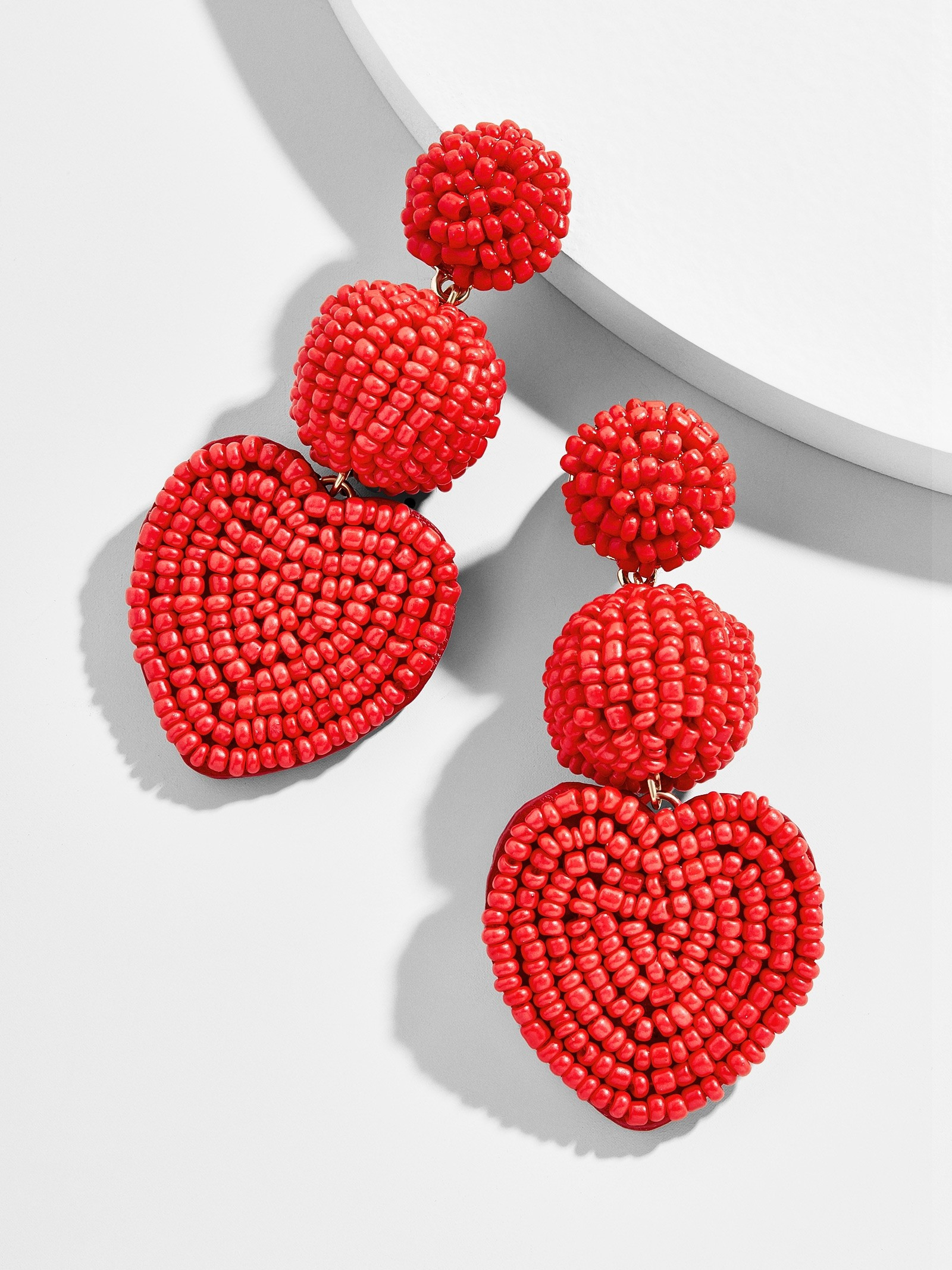 Vitina Heart Drop Earrings-Red | BaubleBar (US)
