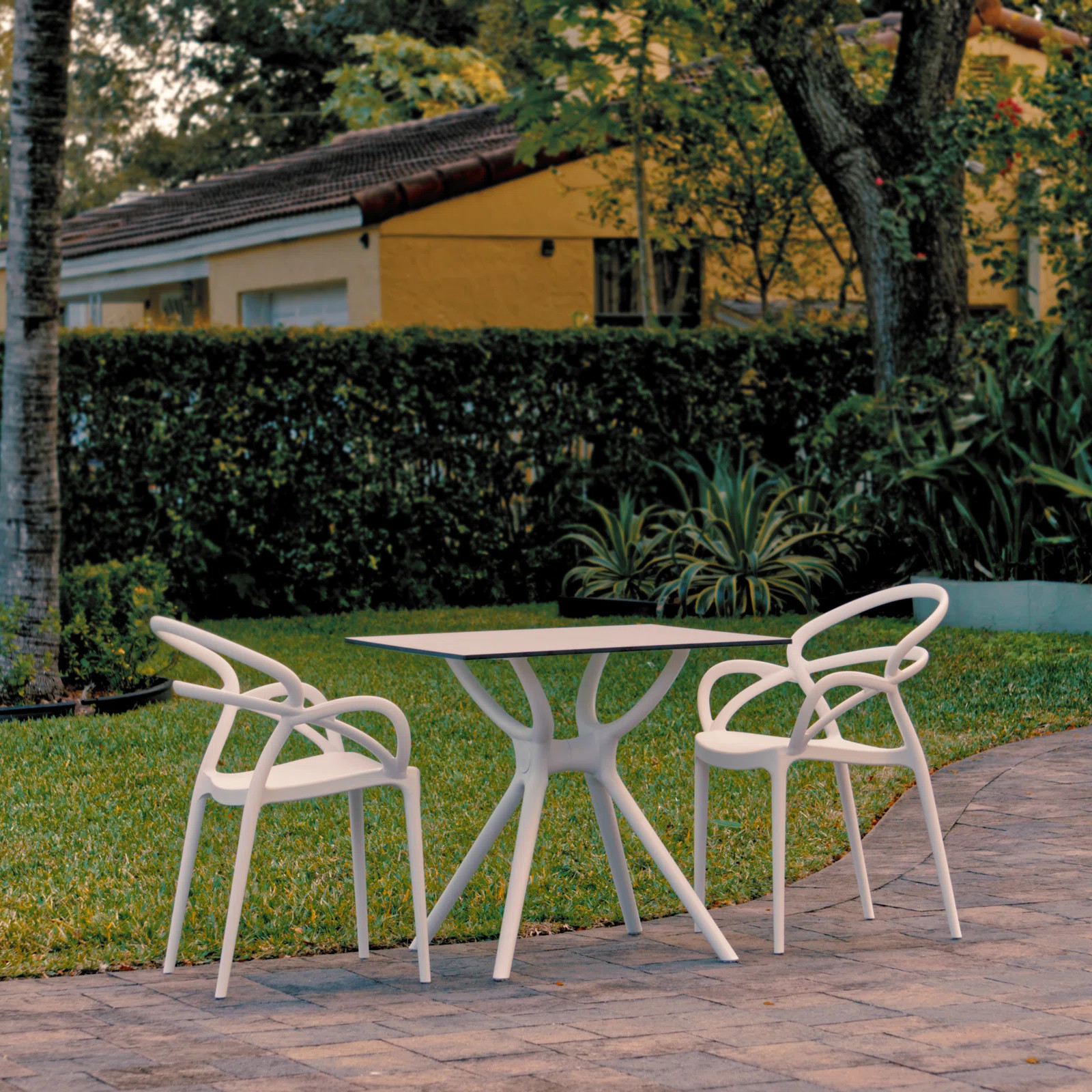 Farrah 31.5" W Square 2-Person Plastic Bistro Set | Joss & Main
