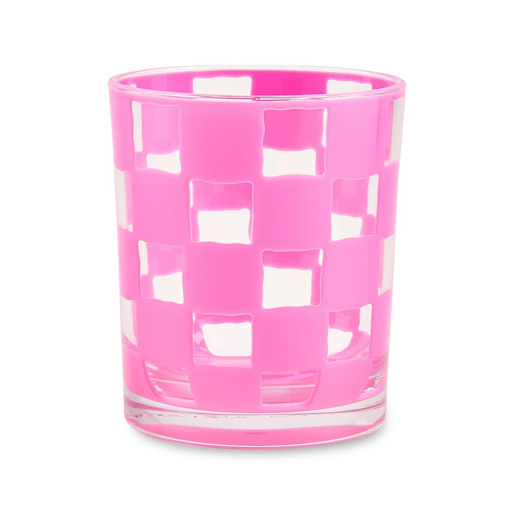 White Check Acrylic Tumblers, Set of 4 | MacKenzie-Childs