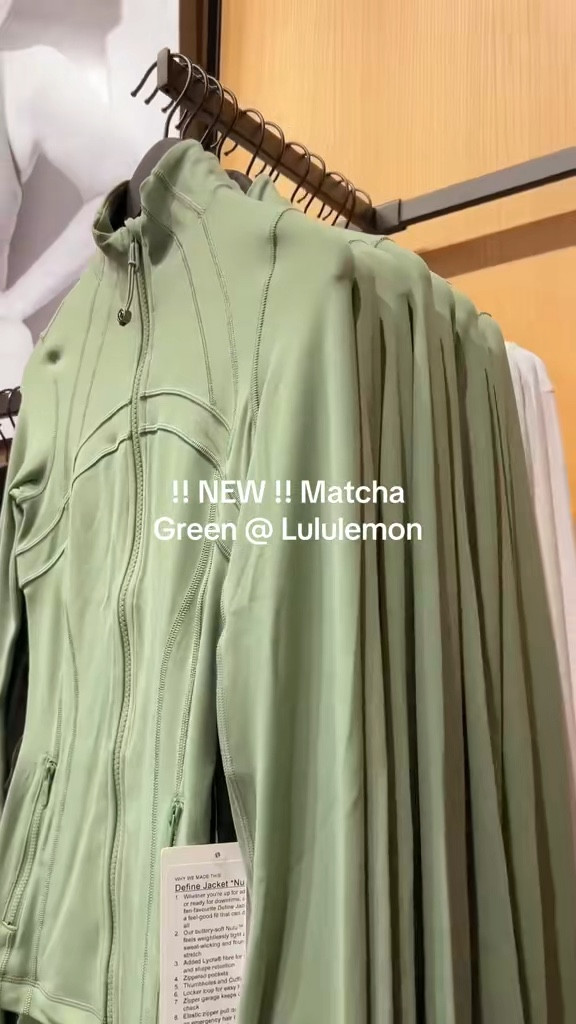 Desert Green at Lululemon !! The perfect Matcha inspired pastel for Spring! These Define Jackets are a MUST BUY !!!! 🪴🍵 #lululemon #definejacket #athleisure 

#LTKActive #LTKStyleTip #LTKTravel