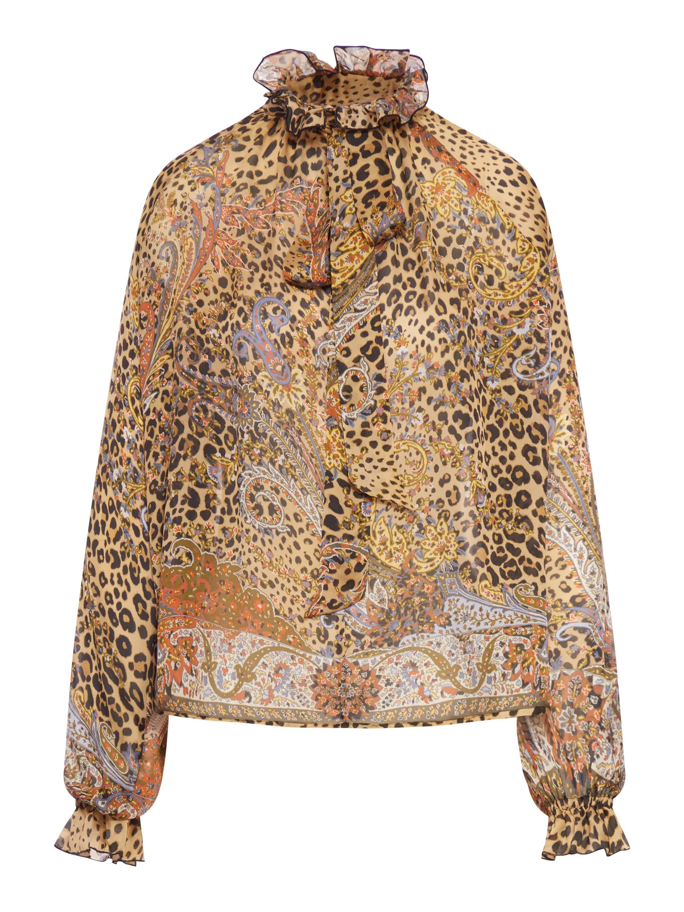 SILK CHIFFON BLOUSE WITH SCARF AND ANIMAL PAISLEY PATTERN - Etro - Woman | Suitnegozi INT