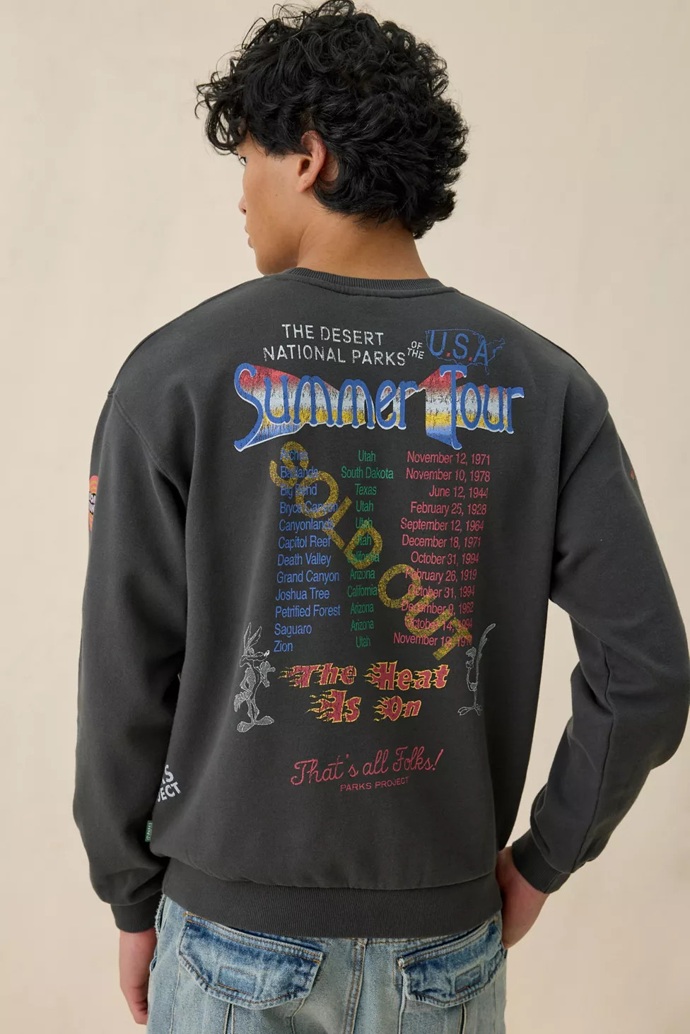 Parks Project X Looney Tunes Summer Tour Graphic Crew Neck Sweatshirt | Urban Outfitters (US and RoW)