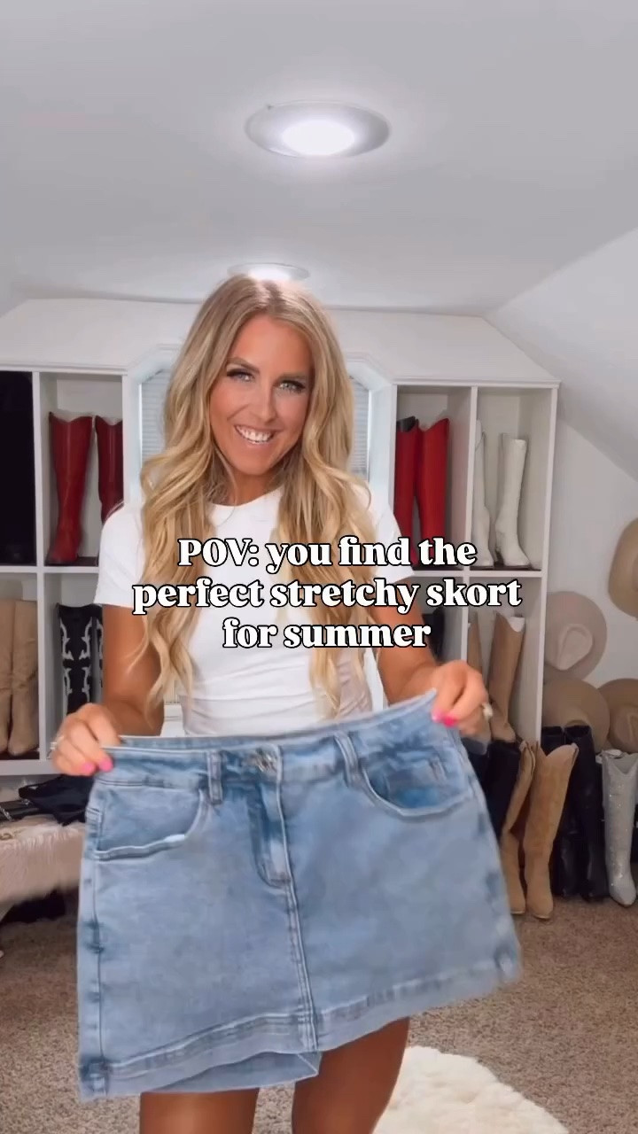 shop this look from Amazon! Stretchy comfy skort and a basic tee! Casual summer look for on the go. 

Wearing size small! 

Amazon find, Amazon skort, Amazon skorts, skort, skort outfit, denim skort, Amazon fashion finds, Amazon style, Amazon must have, Amazon favorites, Amazon tryon, easy outfit ideas, skorts