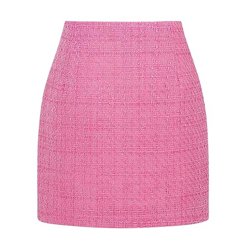 Kinghua Womens Wool Plaid Mini Skirt Fall Winter High Waisted Bodycon Pencil Skirt | Amazon (US)