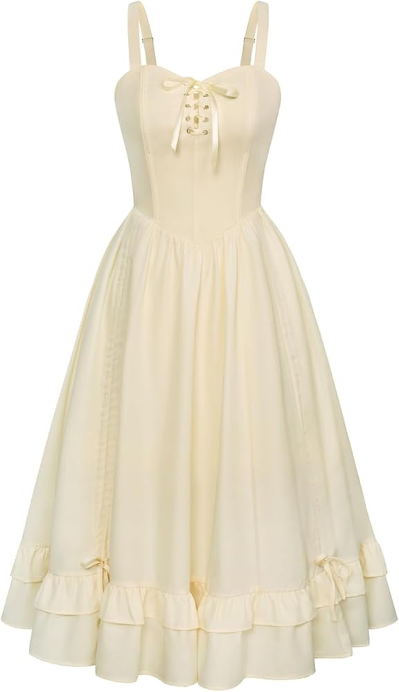 Scarlet Darkness Corset Dress for Women Renaissance Dress Midi Sleeveless Victorian Dresses | Amazon (US)