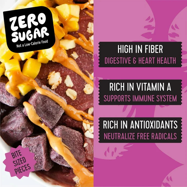 Pitaya Foods Frozen Acai Berry Pieces, Pure Unsweetened Organic Frozen Fruit for Smoothies, 12 oz | Walmart (US)