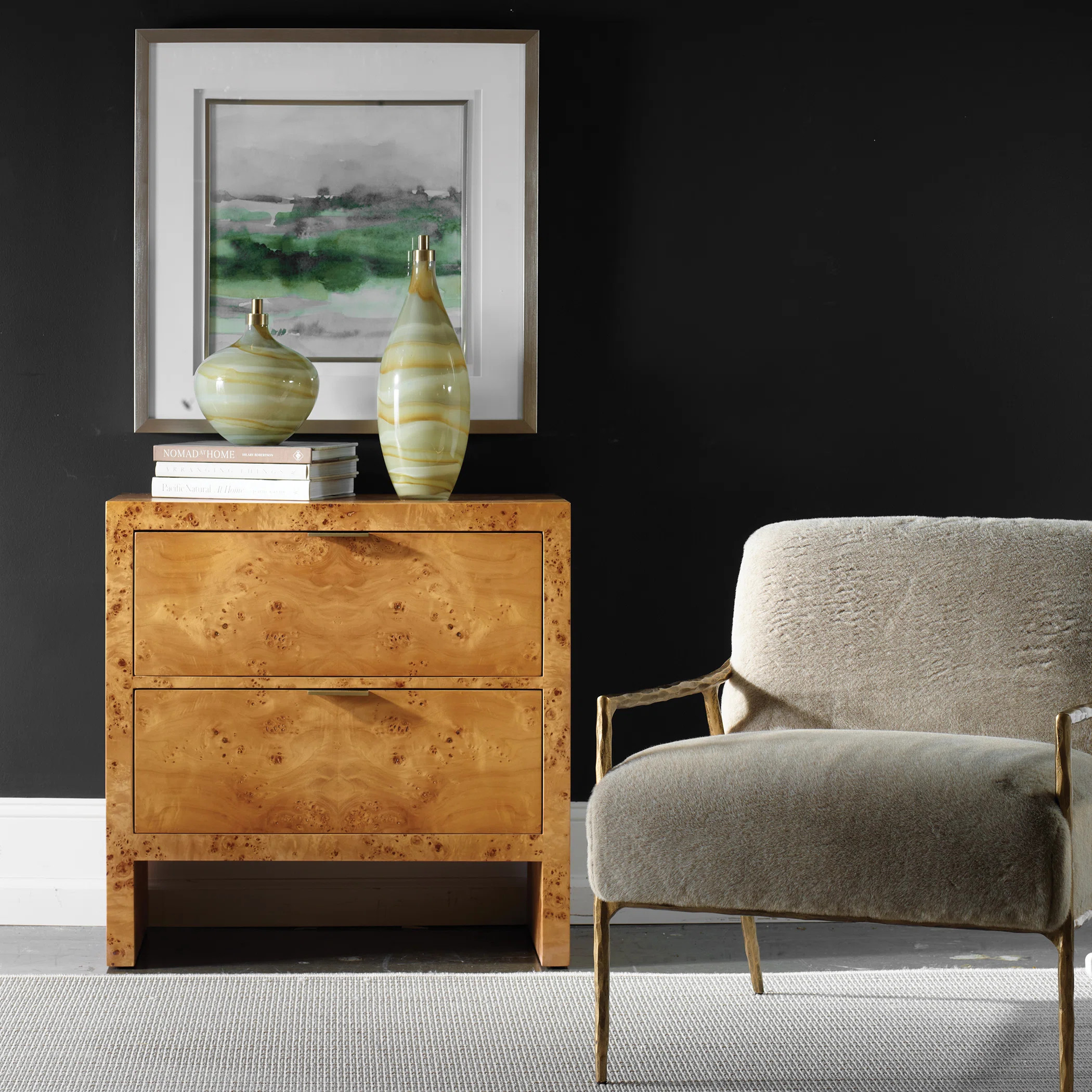 Dakota Fields Emma 2 Drawer Burl Chest | Wayfair North America