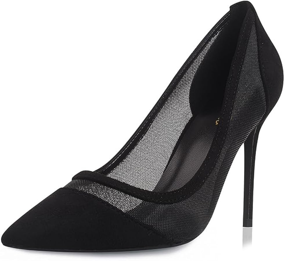 GENSHUO Women's Closed Toe Stiletto High Heels Dress 4 Inch Heeled Pointed Toe Party Homecoming W... | Amazon (US)