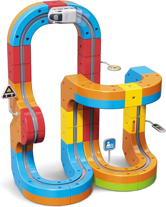klick Rail Electric Train Set 3D Magic Flexible Race Track for Kids 3 4 5 6 7 8 Years Old, 56 pcs... | Amazon (US)